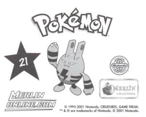 2001 Merlin Pokemon Stickers #21 Sunflora head Back