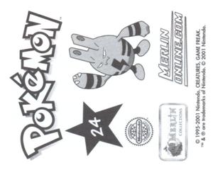 2001 Merlin Pokemon Stickers #24 Quagsire Back