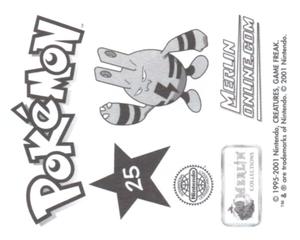 2001 Merlin Pokemon Stickers #25 Slowking Back