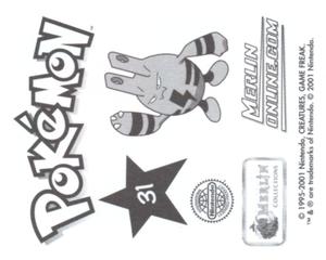 2001 Merlin Pokemon Stickers #31 Snubbull Back