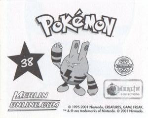 2001 Merlin Pokemon Stickers #38 Elekid body Back