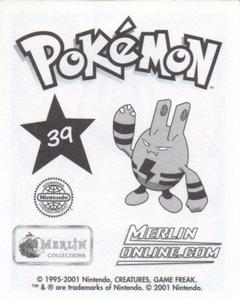 2001 Merlin Pokemon Stickers #39 Miltank Back