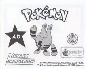 2001 Merlin Pokemon Stickers #46 Cyndaquil being held Back