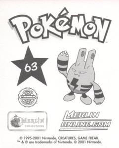 2001 Merlin Pokemon Stickers #63 Quagsire Back