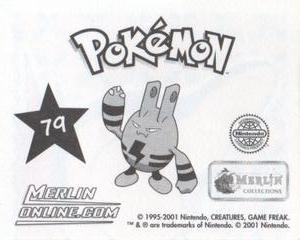 2001 Merlin Pokemon Stickers #79 Cyndaquil head Back