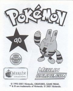 2001 Merlin Pokemon Stickers #90 Sentret Back
