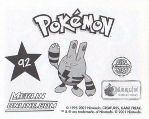 2001 Merlin Pokemon Stickers #92 Snubbull Back