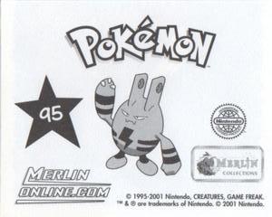 2001 Merlin Pokemon Stickers #95 Stantler body Back