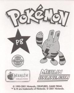 2001 Merlin Pokemon Stickers #P8 Ursaring Back