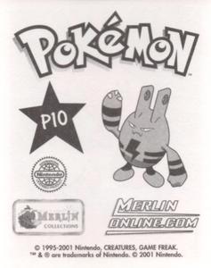 2001 Merlin Pokemon Stickers #P10 Blissey Back