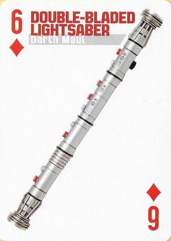 2013 Cartamundi Star Wars Weapons Playing Cards #6♦ Double-Bladed Lightsaber - Darth Maul Front