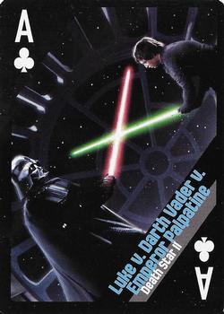 2013 Cartamundi Star Wars Battles Playing Cards #A♣ Luke v. Darth Vader v. Emperor Palpatine - Death Star II Front