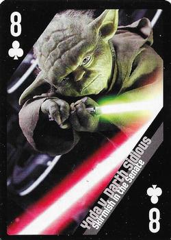 2013 Cartamundi Star Wars Battles Playing Cards #8♣ Yoda v. Darth Sidious - Skirmish in the Senate Front