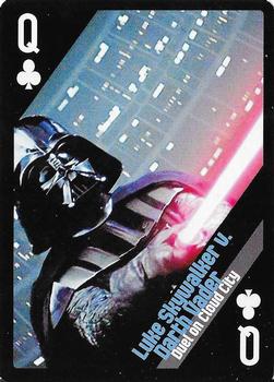 2013 Cartamundi Star Wars Battles Playing Cards #Q♣ Luke Skywalker v. Darth Vader - Duel on Cloud City Front