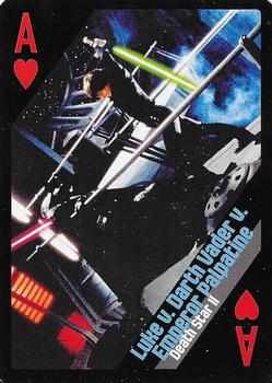 2013 Cartamundi Star Wars Battles Playing Cards #A♥ Luke v. Darth Vader v. Emperor Palpatine - Death Star II Front