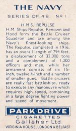 1937 Gallaher Park Drive The Navy #1 HMS Repulse Back