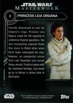 2019 Topps Star Wars Masterwork #2 Princess Leia Organa Back