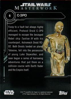 2019 Topps Star Wars Masterwork #6 C-3PO Back