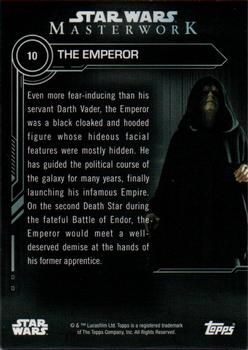 2019 Topps Star Wars Masterwork #10 The Emperor Back