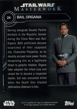 2019 Topps Star Wars Masterwork #24 Bail Organa Back