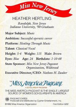 1992 Miss America Pageant Contestants (50) #NNO Heather Hertling Back