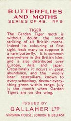 1938 Gallaher Butterflies and Moths #9 Tiger Back