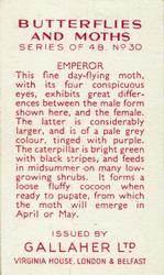 1938 Gallaher Butterflies and Moths #30 Emperor Back