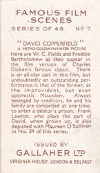1935 Gallaher Famous Film Scenes #7 David Copperfield (Movie) Back