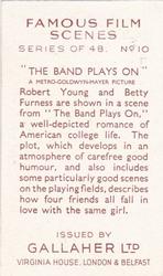 1935 Gallaher Famous Film Scenes #10 The Band Plays On Back
