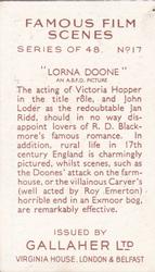 1935 Gallaher Famous Film Scenes #17 Lorna Doone Back