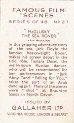 1935 Gallaher Famous Film Scenes #27 McGlusky the Sea Rover Back