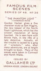 1935 Gallaher Famous Film Scenes #35 The Phantom Light Back