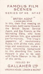 1935 Gallaher Famous Film Scenes #42 British Agent Back