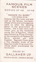 1935 Gallaher Famous Film Scenes #48 Madame Du Barry Back