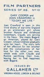1935 Gallaher Film Partners #10 Gary Cooper / Joan Crawford Back
