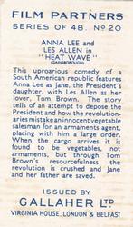 1935 Gallaher Film Partners #20 Anna Lee / Les Allen Back