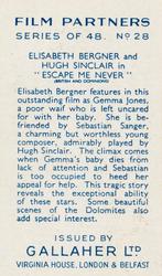 1935 Gallaher Film Partners #28 Elisabeth Bergner / Hugh Sinclair Back