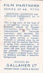 1935 Gallaher Film Partners #30 Gertrude Lawrence / Douglas Fairbanks Jr. Back