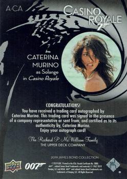 2019 Upper Deck James Bond Collection - Autographs #A-CA Caterina Murino Back