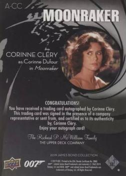 2019 Upper Deck James Bond Collection - Autographs #A-CC Corinne Clery Back