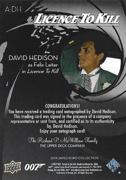 2019 Upper Deck James Bond Collection - Autographs #A-DH David Hedison Back