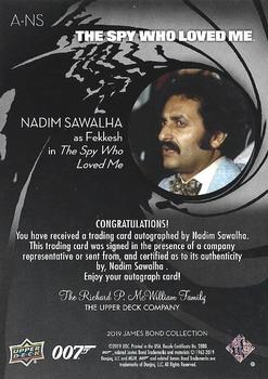 2019 Upper Deck James Bond Collection - Autographs #A-NS Nadim Sawalha Back