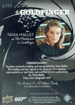 2019 Upper Deck James Bond Collection - Autographs #A-TM Tania Mallet Back