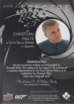2019 Upper Deck James Bond Collection - Autographs #A-WA Christoph Waltz Back