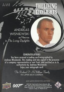 2019 Upper Deck James Bond Collection - Autographs #A-WI Andreas Wisniewski Back