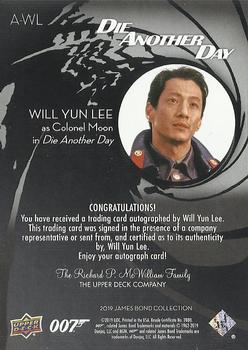 2019 Upper Deck James Bond Collection - Autographs #A-WL Will Yun Lee Back