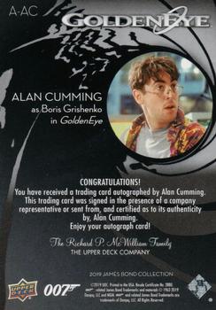 2019 Upper Deck James Bond Collection - Autographs Inscriptions #A-AC Alan Cumming Back