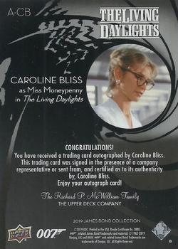 2019 Upper Deck James Bond Collection - Autographs Inscriptions #A-CB Caroline Bliss Back