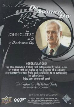 2019 Upper Deck James Bond Collection - Autographs Inscriptions #A-JC John Cleese Back
