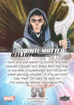 2019 Flair Marvel - Anti-Matter #AM-1 Maximus Back